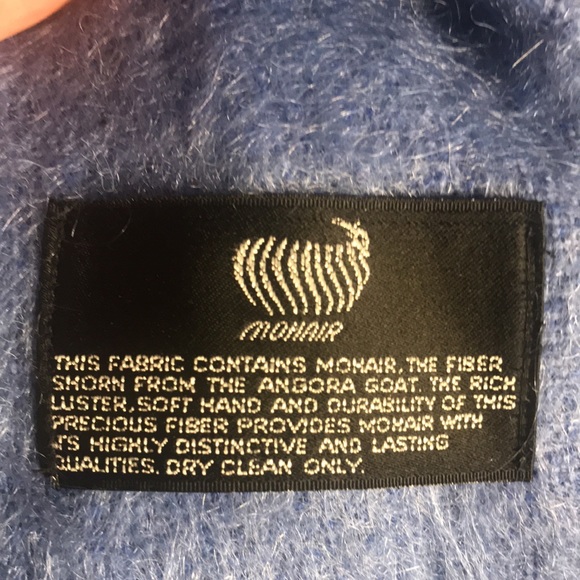 Vintage Nicole Summers Made in USA mohair coat size 16 light blue - Picture 5 of 9